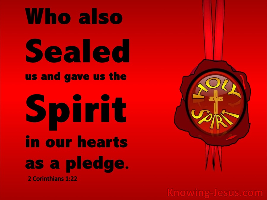 2 Corinthians 1:22 Sealed And Given The Holy Spirit (red)